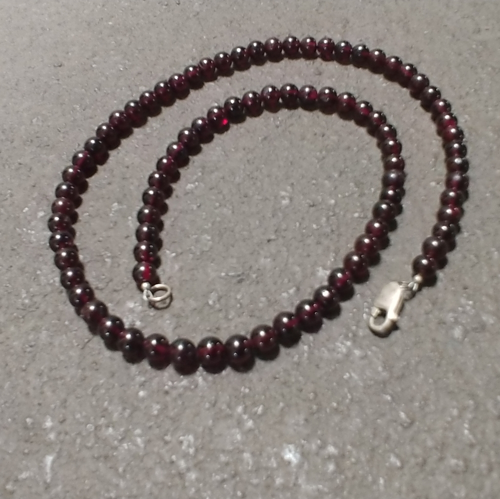 Red Garnet Stone necklace - women or men